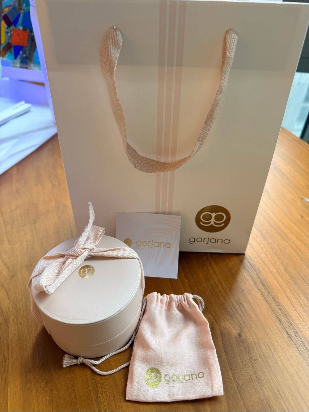 Gorjana Jewelry Gift Box Pouch Shopping Bag & Care Card Set